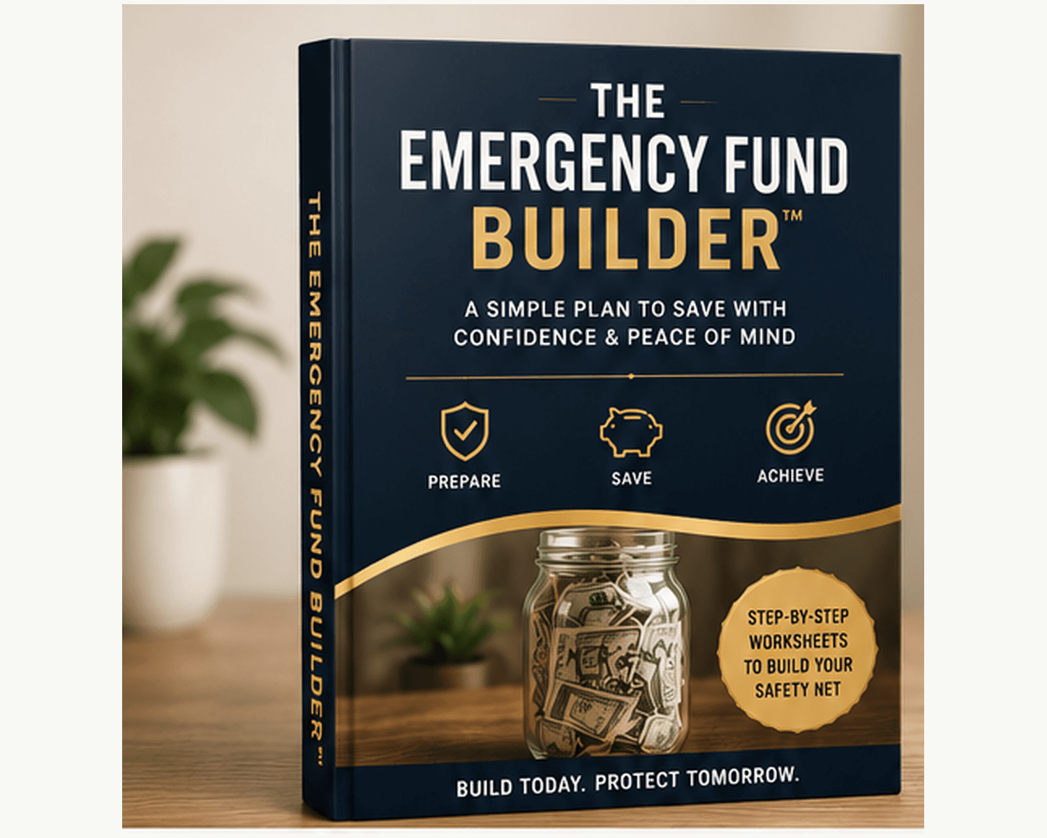 The Emergency Fund Builder™ — real pages from the actual product