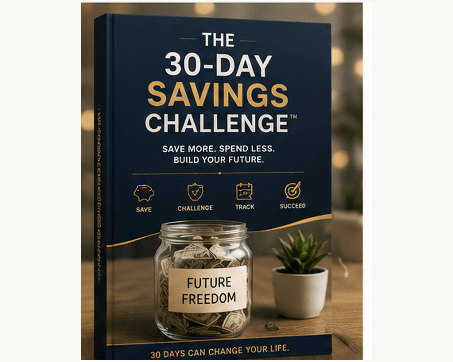 The 30-Day Savings Challenge™ — real pages from the actual product