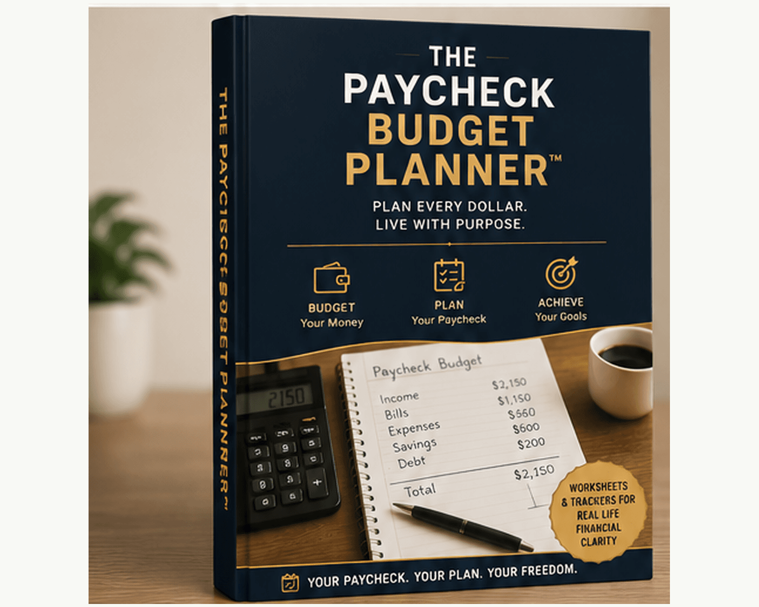 The Paycheck Budget Planner™ — real pages from the actual product