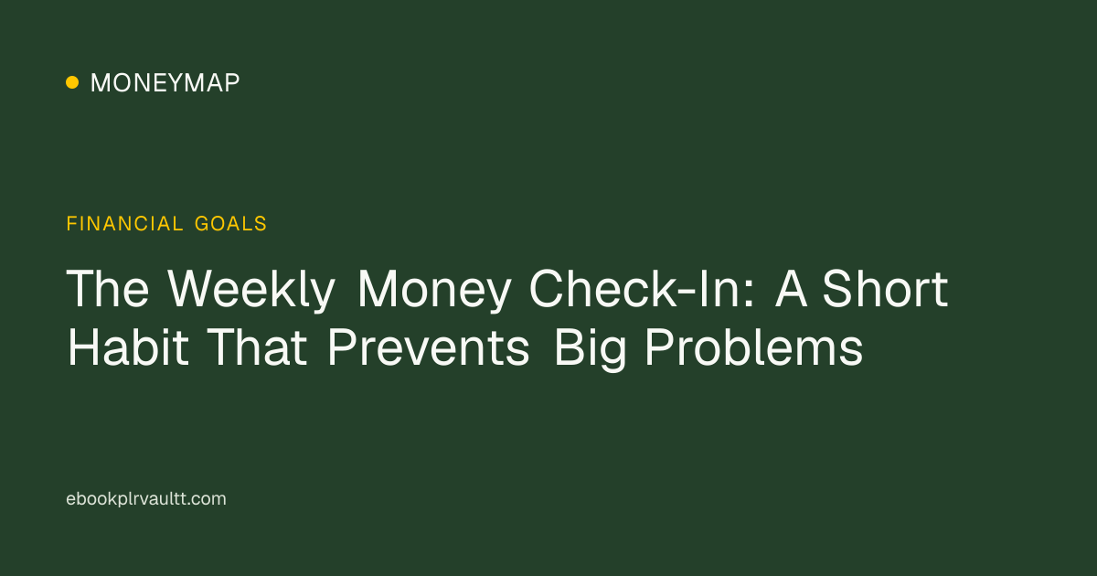 The Weekly Money Check-In: A Short Habit That Prevents Big Problems — cover image